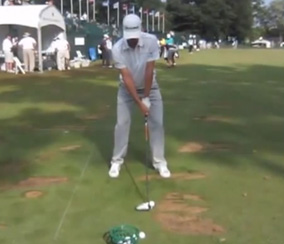 Justin Rose in his address position