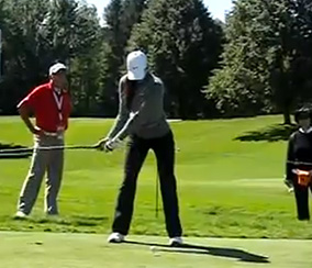 Michelle Wie performing her takeaway.