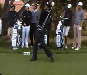 Phil Mickelson with his signature finish.