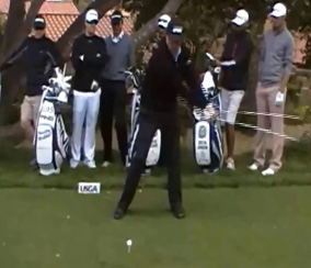 Phil Mickelson loading his backswing with his takeaway.