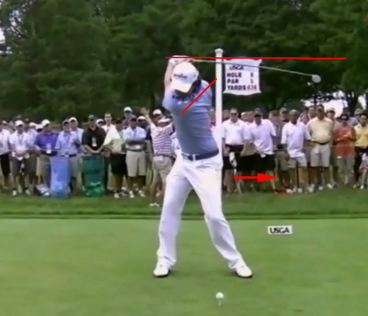 Rory makes a huge shoulder turn about 110°.