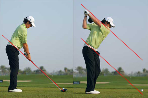 rory_planes Rory McIlroy at Address and at the top of his backswing.