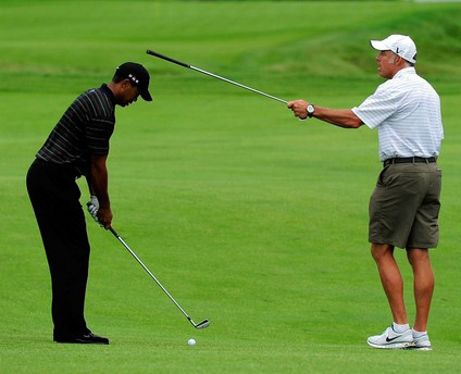 tiger_working_on_alignment Tiger Woods working on his alignment,